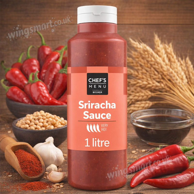Sriracha Sauce Chef’s Menu 1 Litre Spicy Chilli Garlic Hot Sauce (Box of 6 Bottles)