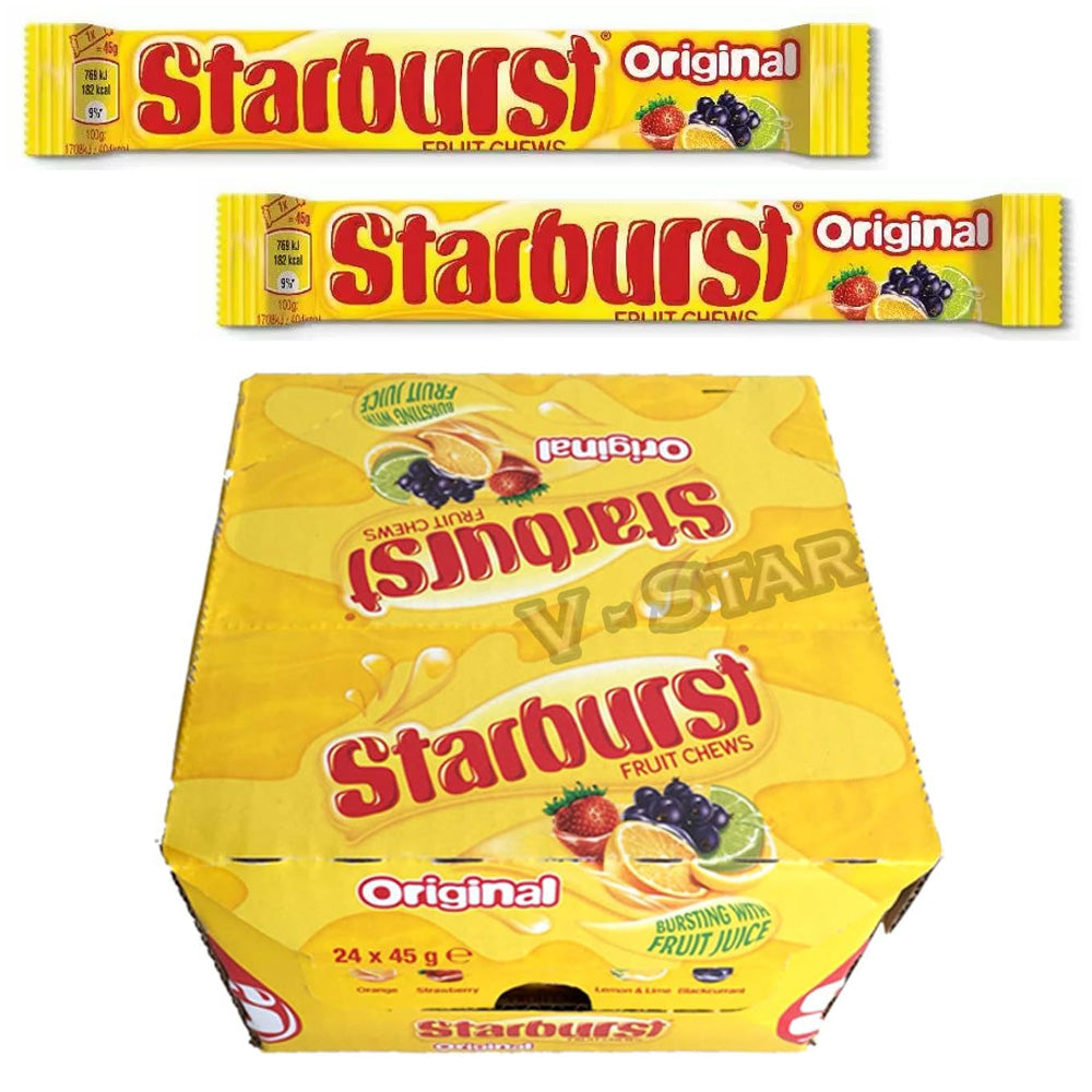 Starburst Vegan Chewy Fruit Flavoured Sweets 24 x 45g Full Box