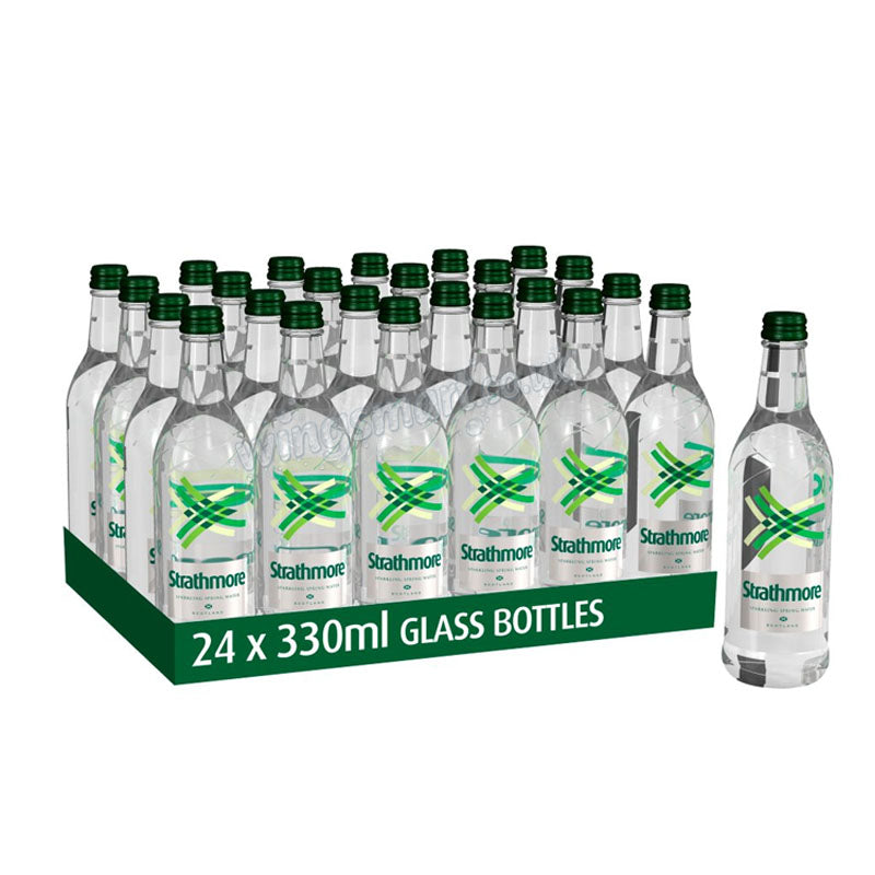 Strathmore Sparkling Spring Water 330ml x 24 Glass Bottles