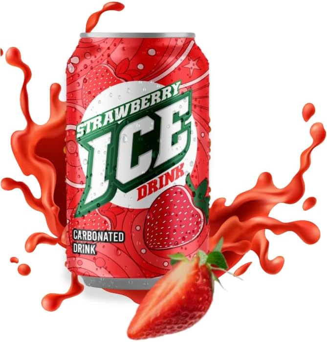 Ice Strawberry Sparkling Drink Can 330ml (24 Pack)