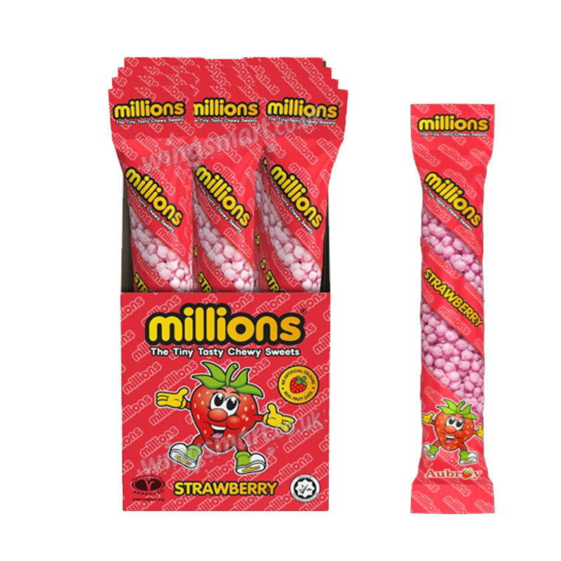 Millions Tubes 12 Pack Assorted Flavours 55g Chewy Sweets Candy Multipack