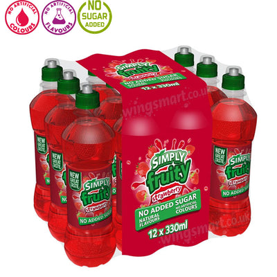 Simply Fruity Drinks 330ml (Strawberry, Orange, Apple, Blackcurrant & Apple) –(Box of 12 Bottles)
