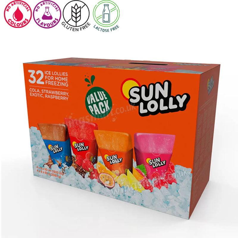 Sun Lolly Variety Pack 32 x 60ml Ice Lollies