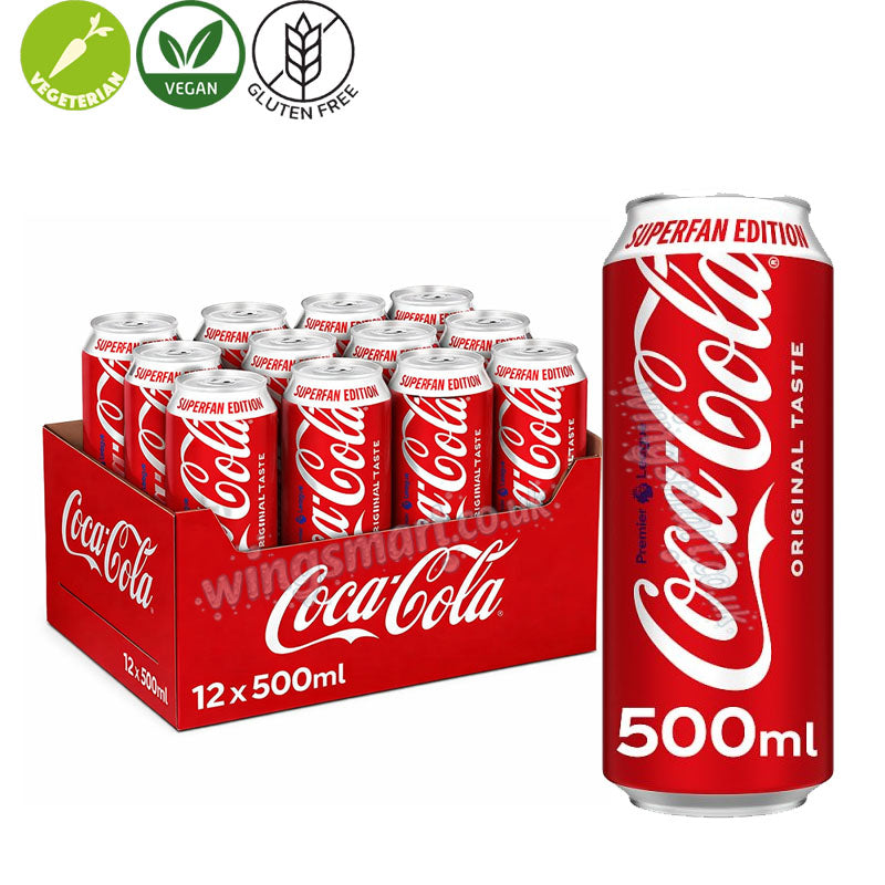 Coca-Cola Original Taste 500ml Superfan Can – Classic Carbonated Soft Drink Refreshing Cola Beverage