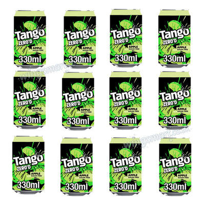 Tango Zero'd Apple Sugar Free Drink 330ml (Box of 12 & 24 Cans)