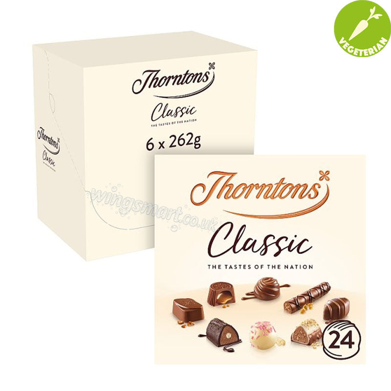 Thorntons Classic Collection Milk, Dark & White Chocolate Gift Box 262g (Box of 6)