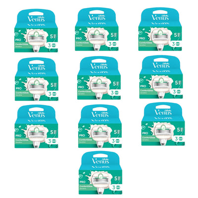 Gillette Venus Comfortglide Sensitive Women's Blades – 3 Cartridge Heads with 5 Blades Each