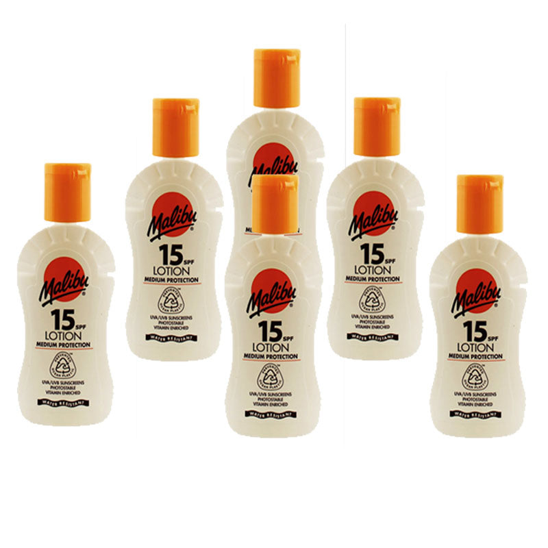Malibu SPF 15 Sun Protection Lotion 100ml – Medium Protection Sunscreen for Face & Body