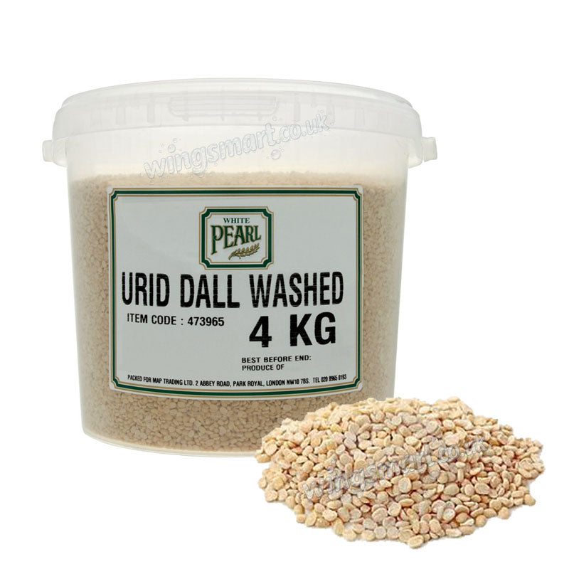 White Pearl Lentils and Pulses Bundle Chana Dal Chick Peas Moong Urid Masoor 4kg Bucket