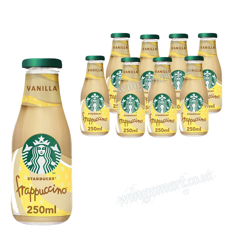 Starbucks Frappuccino 250ml – Caramel, Vanilla, Coffee, Mocha & Brownie (Box of 8 bottles)