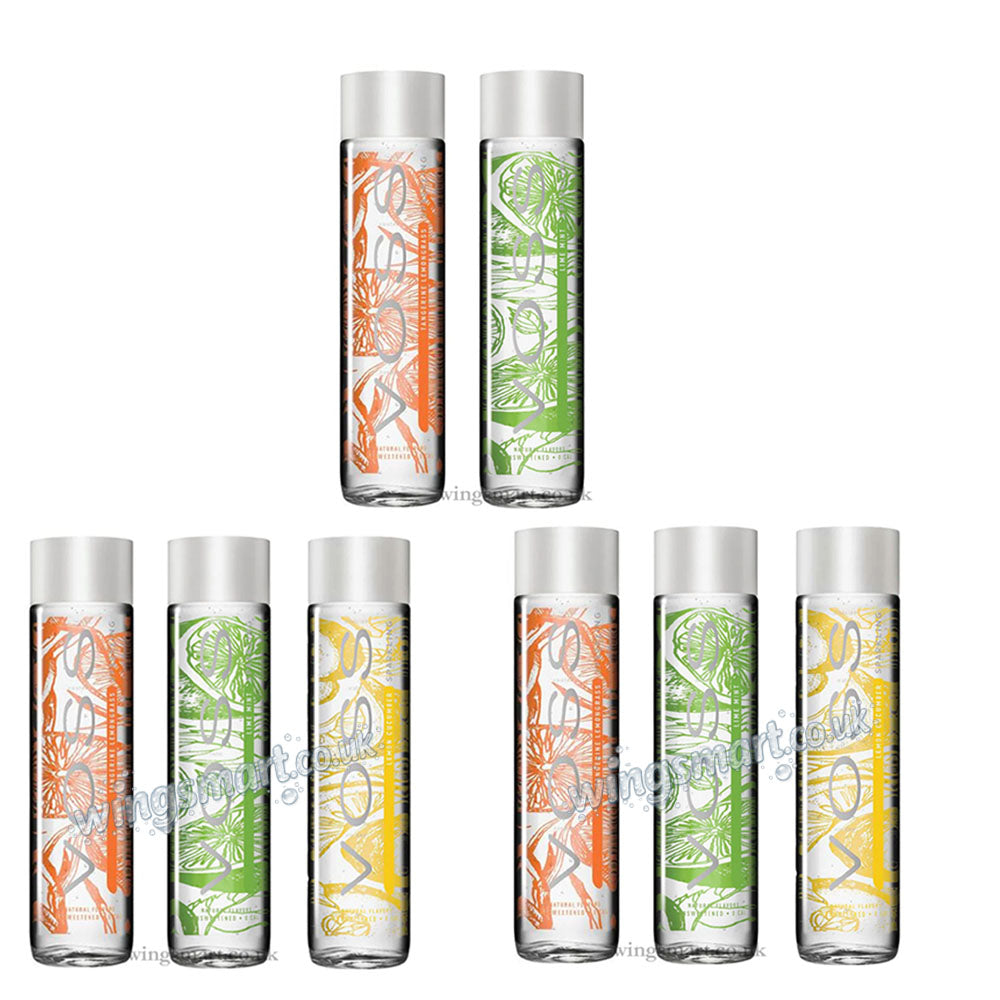 Voss Sparkling Water Randomly Mixed Pack Tangerine Lemongrass Lime Mint Lemon Cucumber 375ml