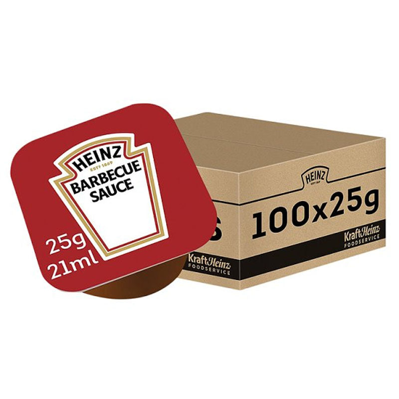 Heinz Barbecue Sauce 25g x 100 Cups Smokey & Sweet BBQ Dip Portion Cups