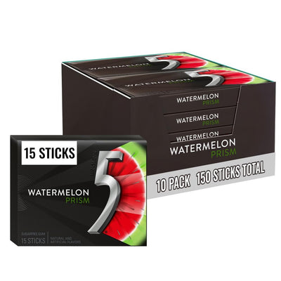 5 Gum Watermelon Prism Sugarfree – 15pc / 10ct