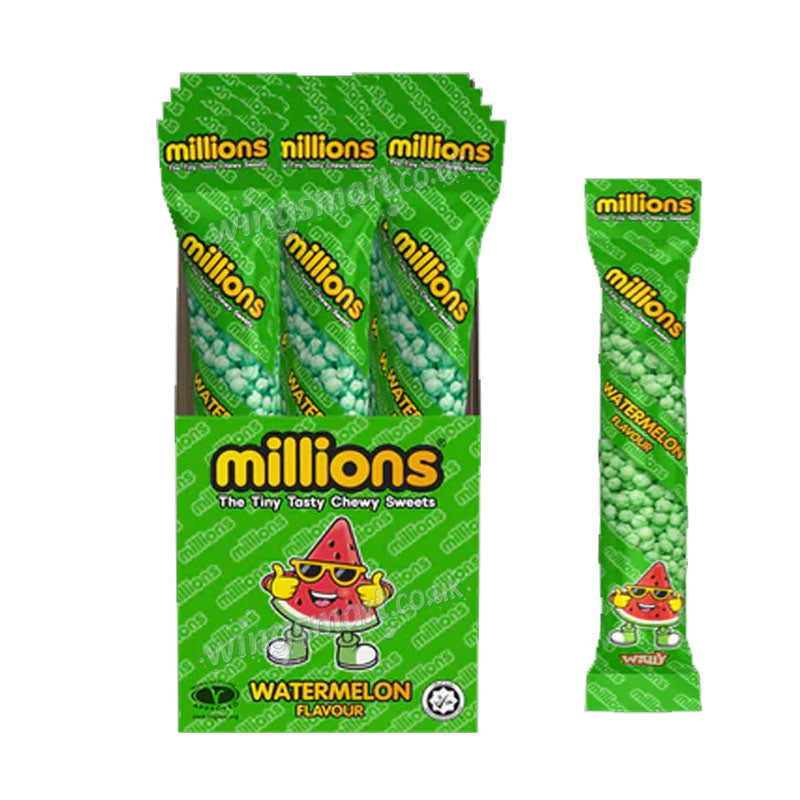 Millions Tubes 12 Pack Assorted Flavours 55g Chewy Sweets Candy Multipack