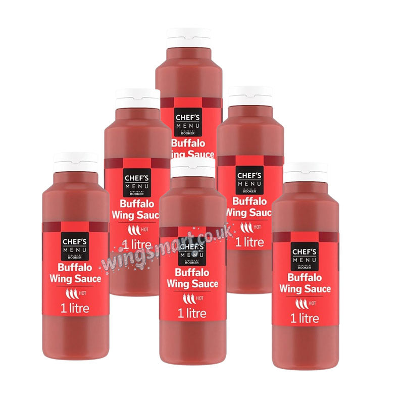Buffalo Wing Sauce Chef’s Menu 1 Litre x 6 Bottles Spicy Tangy Sauce