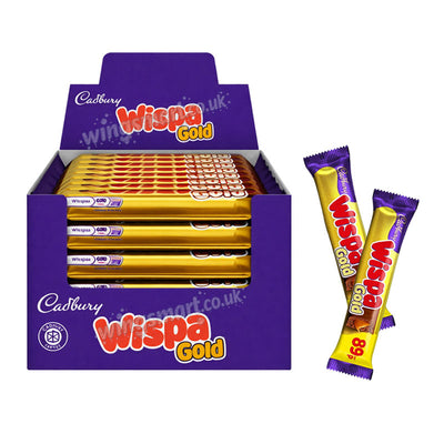 Cadbury Wispa Gold Chocolate Bar 49g PMP – Box of 48 Caramel Bars