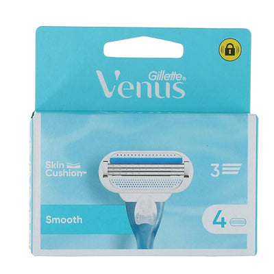 Gillette Venus Smooth Razor Blades 4 Cartridge Heads with 3 Blades Each for Women Smooth Comfortable Shave