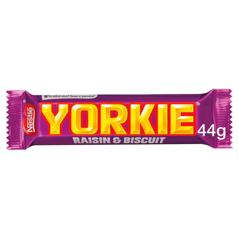 Yorkie Raisin & Biscuit Chocolate Bar 44g (Box of 24)