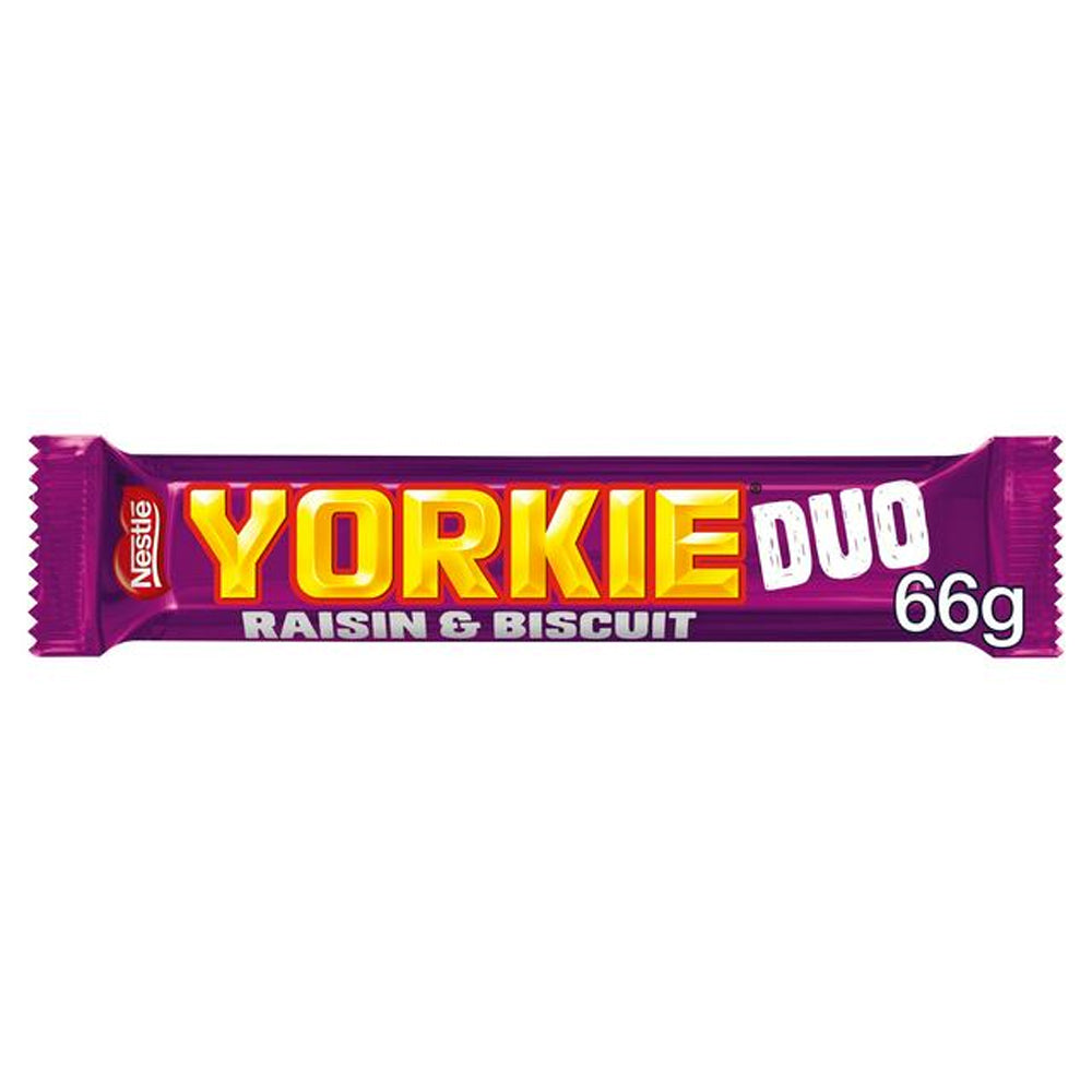 Yorkie Raisin & Biscuit Chocolate Duo Bar 66g (Box of 24)