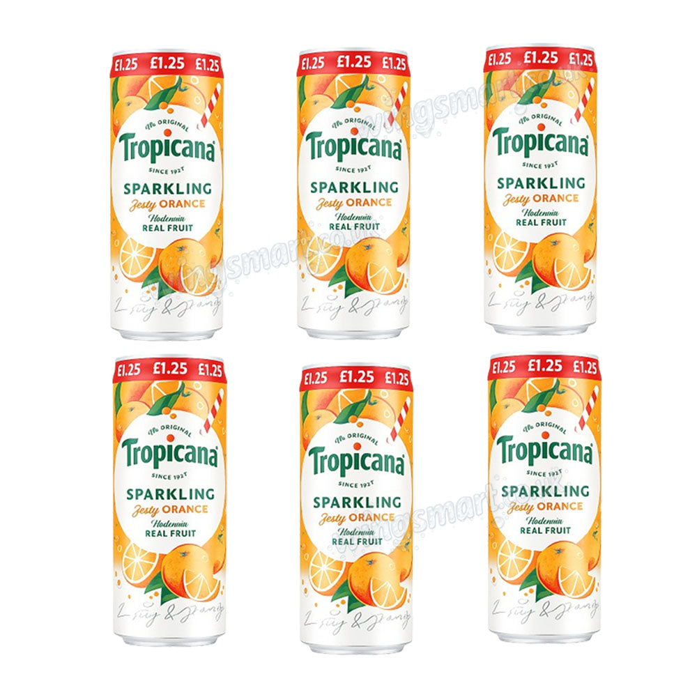 Tropicana Sparkling Juice Drink Variety 250ml – Zesty Orange & Tropical Twist
