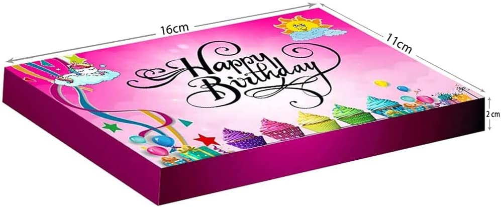 Retro Sweets & Chocolate Hamper Gift Box for Kids Parties and Birthdays - Happy Birthday Pink Colour C6 Size Box - WingsMart