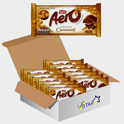 Aero Caramel Chocolate Sharing Bar 15 x 100g - Full Box - WingsMart