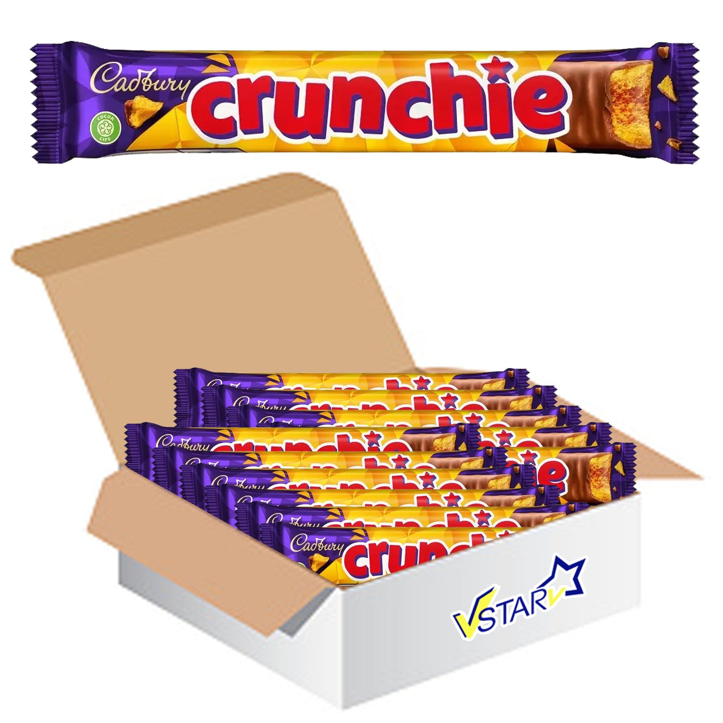 Cadbury Crunchie Chocolate Bar 48 x 40g - Full Box