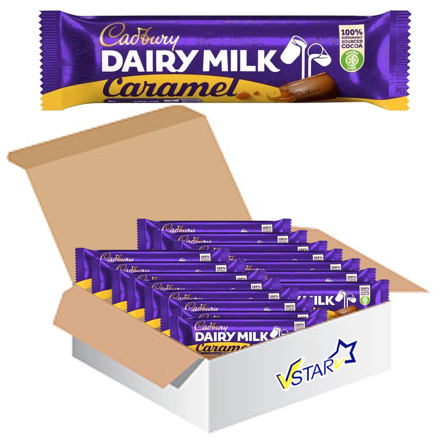 Cadbury Dairy Milk Caramel Chocolate Bar 48 x 45g - Full Box - WingsMart