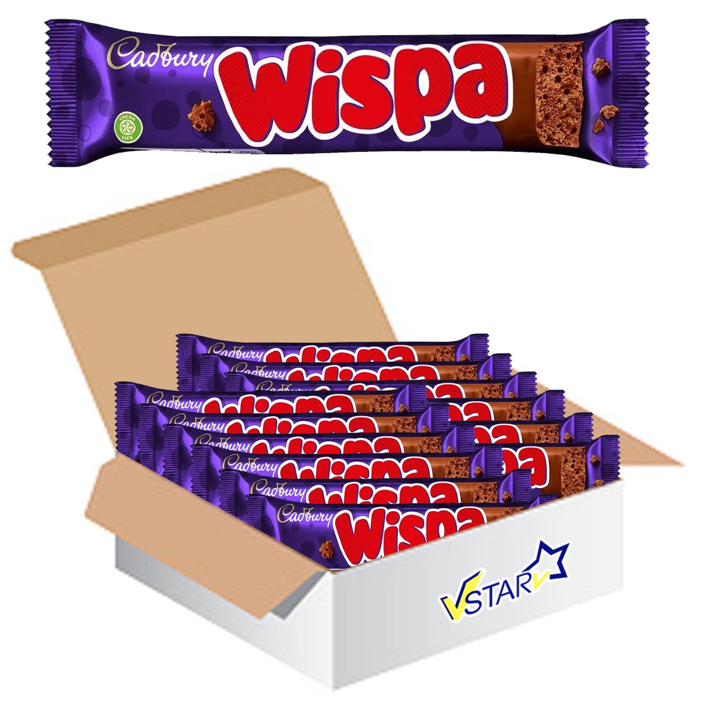 Cadbury Wispa Chocolate Bar 36g (Box Of 48) - WingsMart