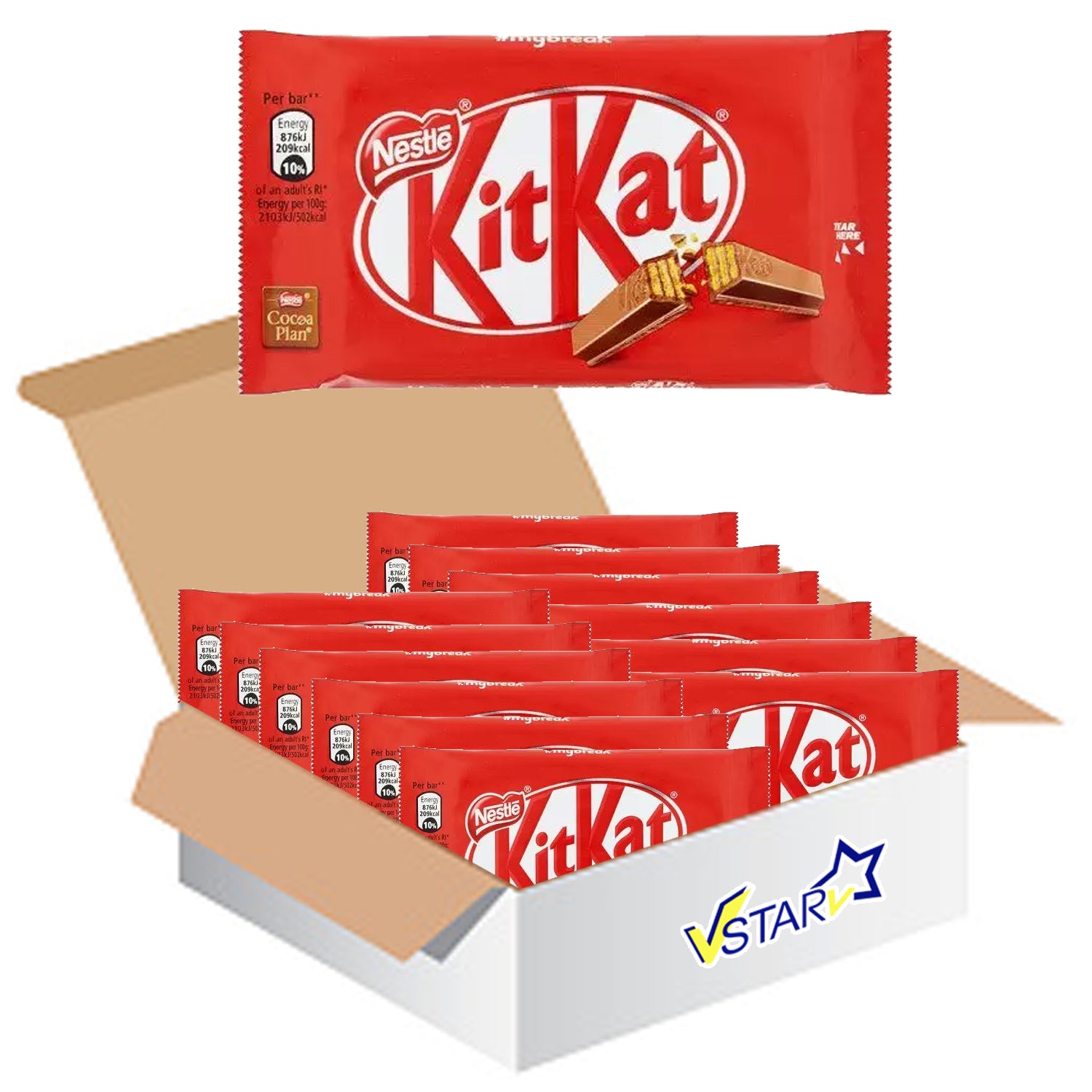 Kit Kat 4 Finger Milk Chocolate Bar 24x 41.5g - Full Box - WingsMart