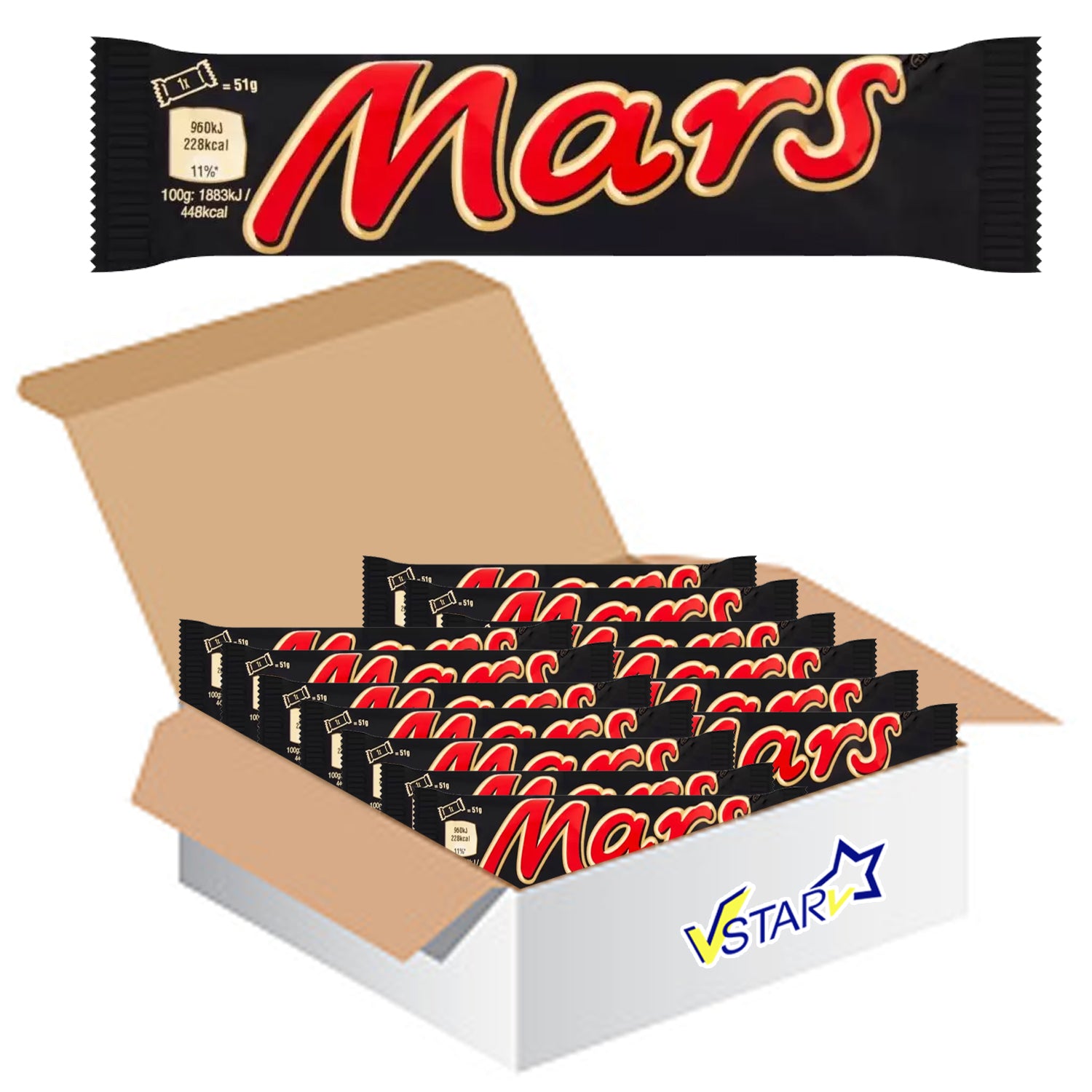 Mars Chocolate Bars 48 x 51g - Full Box - WingsMart