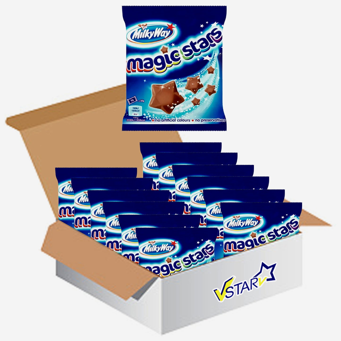 Milky Way Magic Stars Chocolate Bags 36 x 33g - Full Box - WingsMart