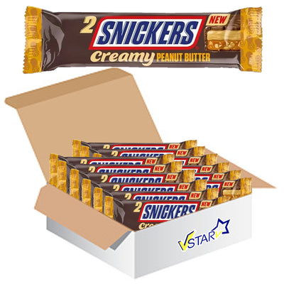 Snickers Creamy Peanut Butter Chocolate Duo Bar 24 x 36.5g - Full Box - WingsMart