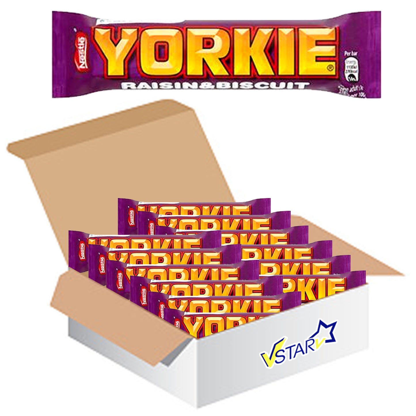 Yorkie Raisin & Biscuit Milk Chocolate Bar 24 x 44g - Full Box - WingsMart