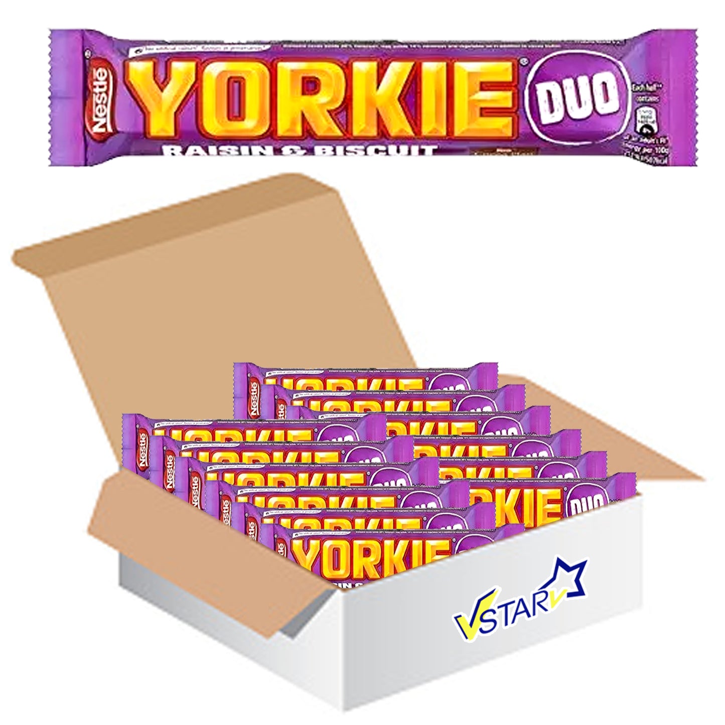 Yorkie Raisin & Biscuit Milk Chocolate Duo Bar 24 x 66g - Full Box - WingsMart